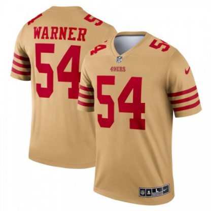 San Francisco San Francisco 49ers 54 Fred Warner Nike Men's Gold Inverted Legend Jersey