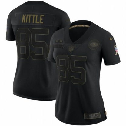 San Francisco San Francisco 49ers #85 George Kittle Nike Women's 2020 Salute To Service Limited Jersey Black