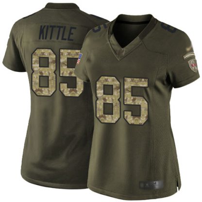 Nike San Francisco 49ers #85 George Kittle Green Women's Stitched NFL Limited 2015 Salute to Service Jersey