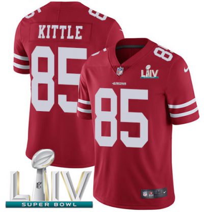 Nike San Francisco 49ers #85 George Kittle Red Super Bowl LIV 2020 Team Color Youth Stitched NFL Vapor Untouchable Limited Jersey
