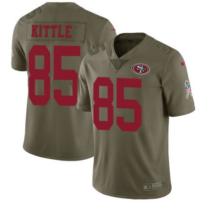 Nike San Francisco 49ers #85 George Kittle Olive Youth Stitched NFL Limited 2017 Salute to Service Jersey