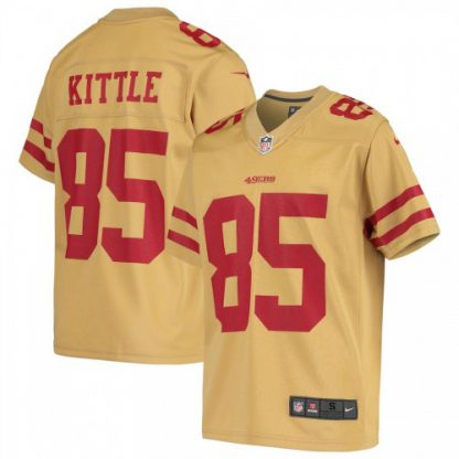 San Francisco San Francisco 49ers #85 George Kittle Nike Youth Gold Inverted Game Jersey