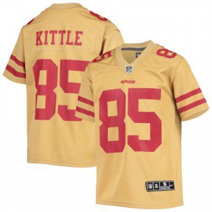 San Francisco San Francisco 49ers #85 George Kittle Nike Youth Gold Inverted Team Game Jersey