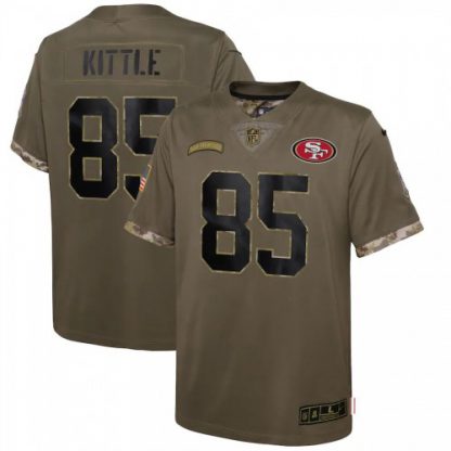 San Francisco San Francisco 49ers #85 George Kittle Nike Youth 2022 Salute To Service Limited Jersey - Olive