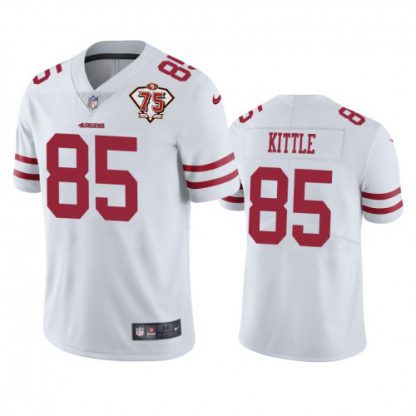 Nike San Francisco 49ers #85 George Kittle White Men's 75th Anniversary Stitched NFL Vapor Untouchable Limited Jersey