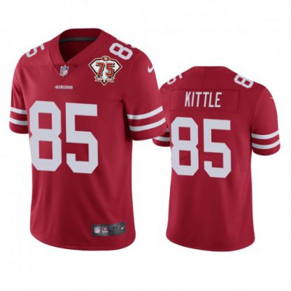 Nike San Francisco 49ers #85 George Kittle Red Men's 75th Anniversary Stitched NFL Vapor Untouchable Limited Jersey