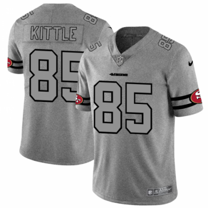 San Francisco San Francisco 49ers #85 George Kittle Men's Nike Gray Gridiron II Vapor Untouchable Limited NFL Jersey