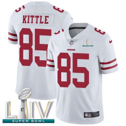Nike San Francisco 49ers #85 George Kittle White Super Bowl LIV 2020 Men's Stitched NFL Vapor Untouchable Limited Jersey