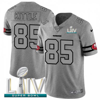San Francisco San Francisco 49ers #85 George Kittle Men's Nike Gray Super Bowl LIV 2020 Gridiron II Vapor Untouchable Limited NFL Jersey