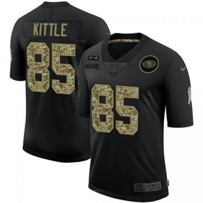 San Francisco San Francisco 49ers #85 George Kittle Men's Nike 2020 Salute To Service Camo Limited NFL Jersey Black