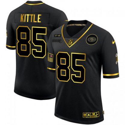 San Francisco San Francisco 49ers #85 George Kittle Men's Nike 2020 Salute To Service Golden Limited NFL Jersey Black