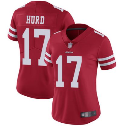 Nike San Francisco 49ers #17 Jalen Hurd Red Team Color Women's Stitched NFL Vapor Untouchable Limited Jersey
