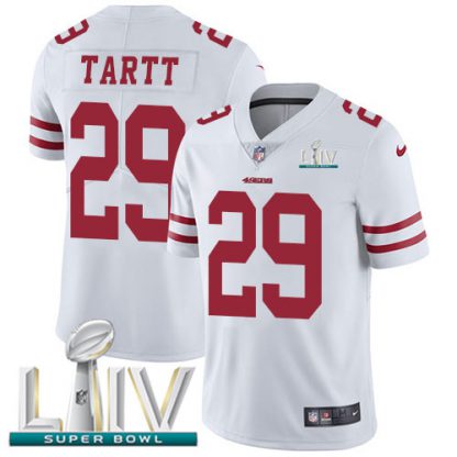 Nike San Francisco 49ers #29 Jaquiski Tartt White Super Bowl LIV 2020 Men's Stitched NFL Vapor Untouchable Limited Jersey