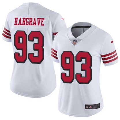 Nike San Francisco 49ers #93 Javon Hargrave White Rush Women's Stitched NFL Vapor Untouchable Limited Jersey