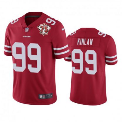 Nike San Francisco 49ers #99 Javon Kinlaw Red Youth 75th Anniversary Stitched NFL Vapor Untouchable Limited Jersey