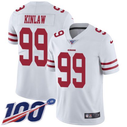 Nike San Francisco 49ers #99 Javon Kinlaw White Men's Stitched NFL 100th Season Vapor Untouchable Limited Jersey