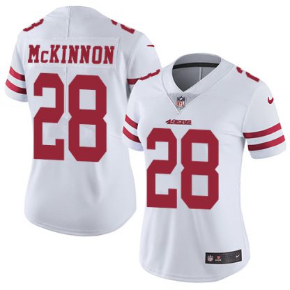 Nike San Francisco 49ers #28 Jerick McKinnon White Women's Stitched NFL Vapor Untouchable Limited Jersey
