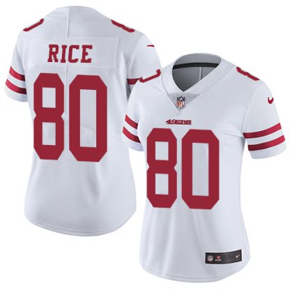 Nike San Francisco 49ers #80 Jerry Rice White Women's Stitched NFL Vapor Untouchable Limited Jersey