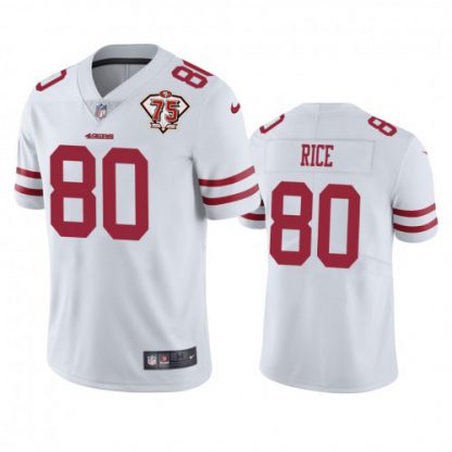 Nike San Francisco 49ers #80 Jerry Rice White Youth 75th Anniversary Stitched NFL Vapor Untouchable Limited Jersey