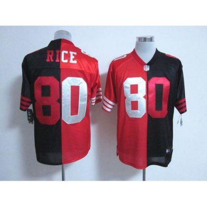 Nike San Francisco 49ers #80 Jerry Rice Black/Red Men's Stitched NFL Elite Split Jersey