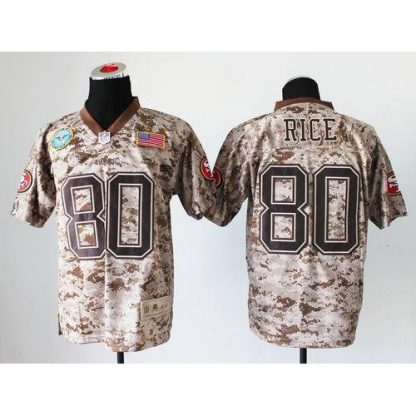 Nike San Francisco 49ers #80 Jerry Rice Camo Men's Stitched NFL New Elite USMC Jersey