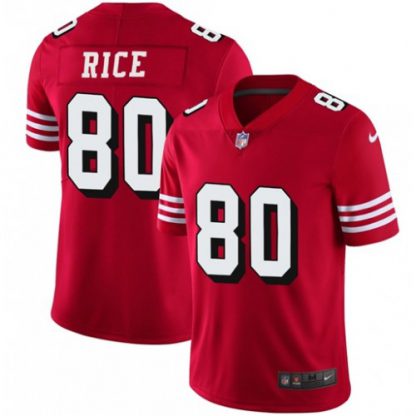 Nike San Francisco 49ers #80 Jerry Rice Red Team Color Men's Stitched NFL Vapor Untouchable Limited II Jersey
