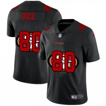 San Francisco San Francisco 49ers #80 Jerry Rice Men's Nike Team Logo Dual Overlap Limited NFL Jersey Black