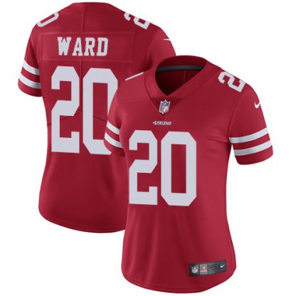 Nike San Francisco 49ers #20 Jimmie Ward Red Team Color Women's Stitched NFL Vapor Untouchable Limited Jersey