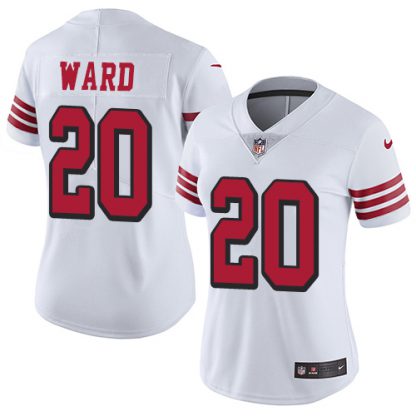 Nike San Francisco 49ers #20 Jimmie Ward White Rush Women's Stitched NFL Vapor Untouchable Limited Jersey