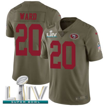 Nike San Francisco 49ers #20 Jimmie Ward Olive Super Bowl LIV 2020 Youth Stitched NFL Limited 2017 Salute To Service Jersey