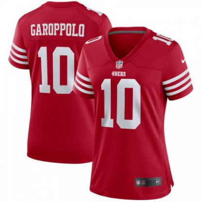 San Francisco San Francisco 49ers #10 Jimmy Garoppolo Scarlet Women's 2022-23 Nike NFL Game Jersey