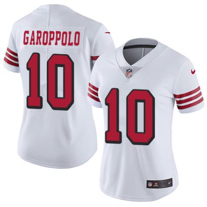 Nike San Francisco 49ers #10 Jimmy Garoppolo White Rush Women's Stitched NFL Vapor Untouchable Limited Jersey