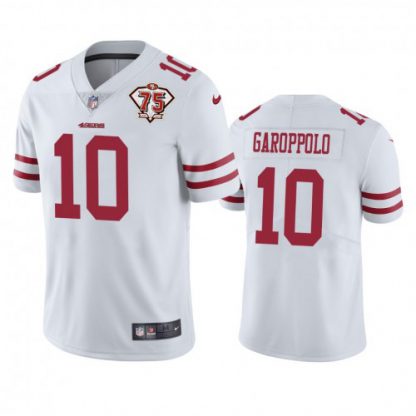 Nike San Francisco 49ers #10 Jimmy Garoppolo White Men's 75th Anniversary Stitched NFL Vapor Untouchable Limited Jersey