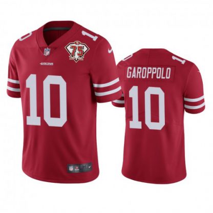 Nike San Francisco 49ers #10 Jimmy Garoppolo Red Men's 75th Anniversary Stitched NFL Vapor Untouchable Limited Jersey