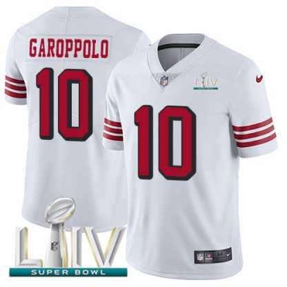 Nike San Francisco 49ers #10 Jimmy Garoppolo White Super Bowl LIV 2020 Rush Men's Stitched NFL Vapor Untouchable Limited Jersey