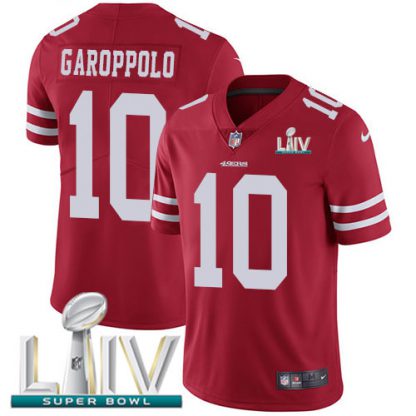 Nike San Francisco 49ers #10 Jimmy Garoppolo Red Super Bowl LIV 2020 Team Color Men's Stitched NFL Vapor Untouchable Limited Jersey