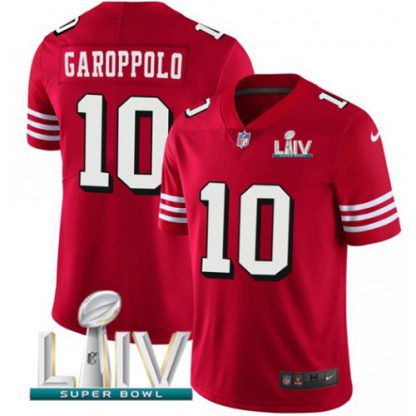 Nike San Francisco 49ers #10 Jimmy Garoppolo Red Super Bowl LIV 2020 Team Color Men's Stitched NFL Vapor Untouchable Limited II Jersey