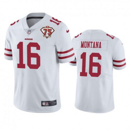 Nike San Francisco 49ers #16 Joe Montana White Youth 75th Anniversary Stitched NFL Vapor Untouchable Limited Jersey