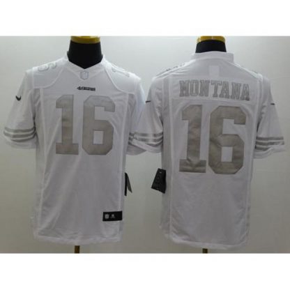Nike San Francisco 49ers #16 Joe Montana White Men's Stitched NFL Limited Platinum Jersey