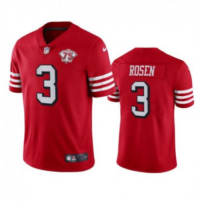 Nike San Francisco 49ers #3 Josh Rosen Red Rush Youth 75th Anniversary Stitched NFL Vapor Untouchable Limited Jersey