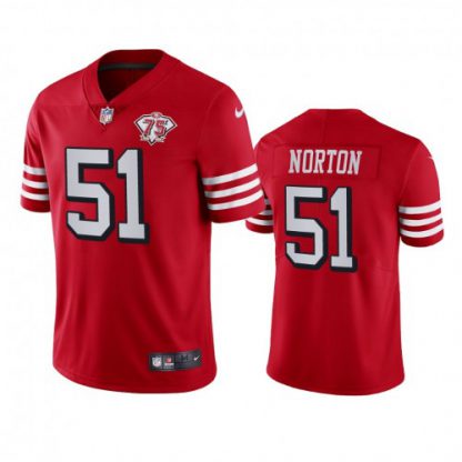 Nike San Francisco 49ers #51 Ken Norton Red Rush Youth 75th Anniversary Stitched NFL Vapor Untouchable Limited Jersey