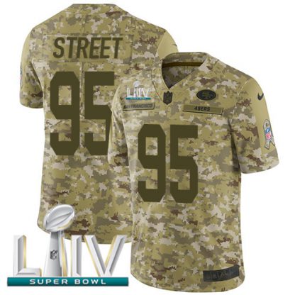 Nike San Francisco 49ers #95 Kentavius Street Camo Super Bowl LIV 2020 Men's Stitched NFL Limited 2018 Salute To Service Jersey