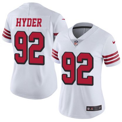 Nike San Francisco 49ers #92 Kerry Hyder White Women's Stitched NFL Limited Rush Jersey
