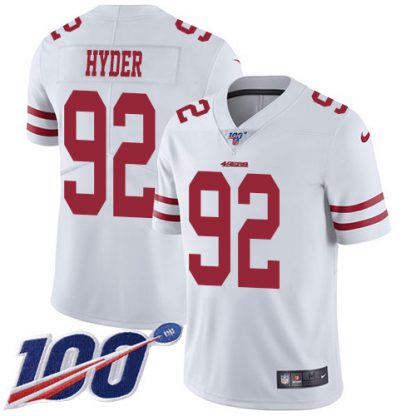 Nike San Francisco 49ers #92 Kerry Hyder White Youth Stitched NFL 100th Season Vapor Untouchable Limited Jersey
