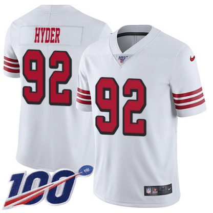 Nike San Francisco 49ers #92 Kerry Hyder White Men's Stitched NFL Limited Rush 100th Season Jersey