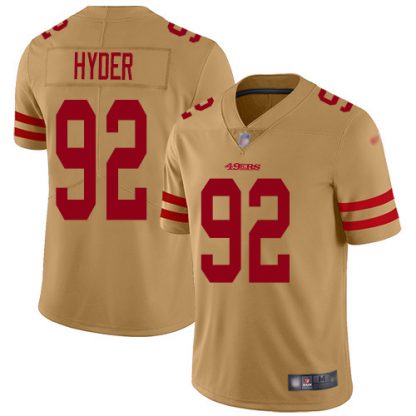 Nike San Francisco 49ers #92 Kerry Hyder Gold Men's Stitched NFL Limited Inverted Legend Jersey