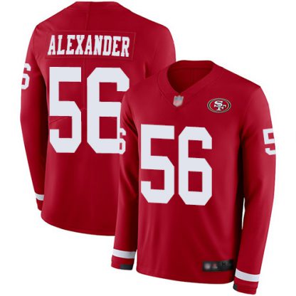 Nike San Francisco 49ers #56 Kwon Alexander Red Team Color Men's Stitched NFL Limited Therma Long Sleeve Jersey