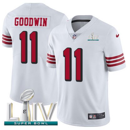 Nike San Francisco 49ers #11 Marquise Goodwin White Super Bowl LIV 2020 Rush Men's Stitched NFL Vapor Untouchable Limited Jersey