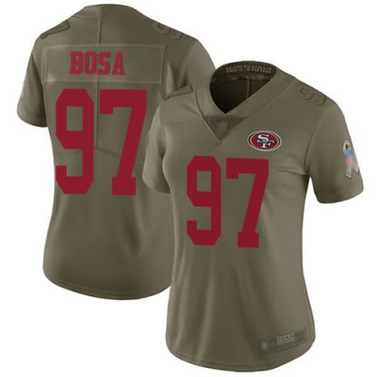 Nike San Francisco 49ers #97 Nick Bosa Olive Women's Stitched NFL Limited 2017 Salute to Service Jersey