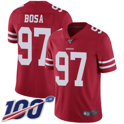 Nike San Francisco 49ers #97 Nick Bosa Red Team Color Youth Stitched NFL 100th Season Vapor Limited Jersey